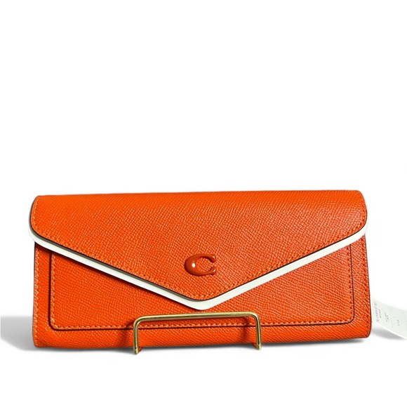 COACH Leather Wallet Orange - Picture 8 of 8